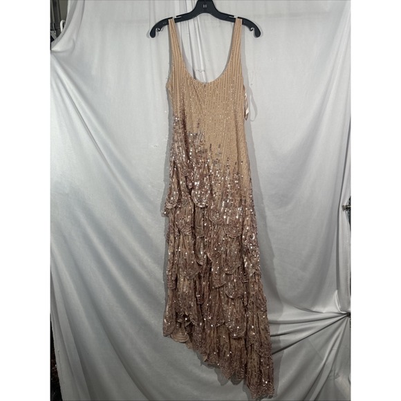 NWT Mac Duggal [ 6 ] 94195 Asymmetrical Scallop Hem Embellished Dress Rose J1867 - Picture 14 of 16